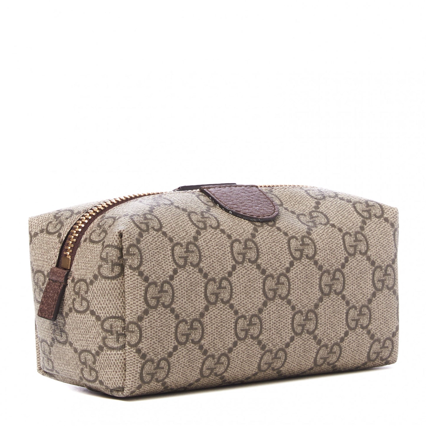 Soft GG Supreme Monogram Calfskin Small Ophidia Cosmetic Case Beige Ebony New Acero
