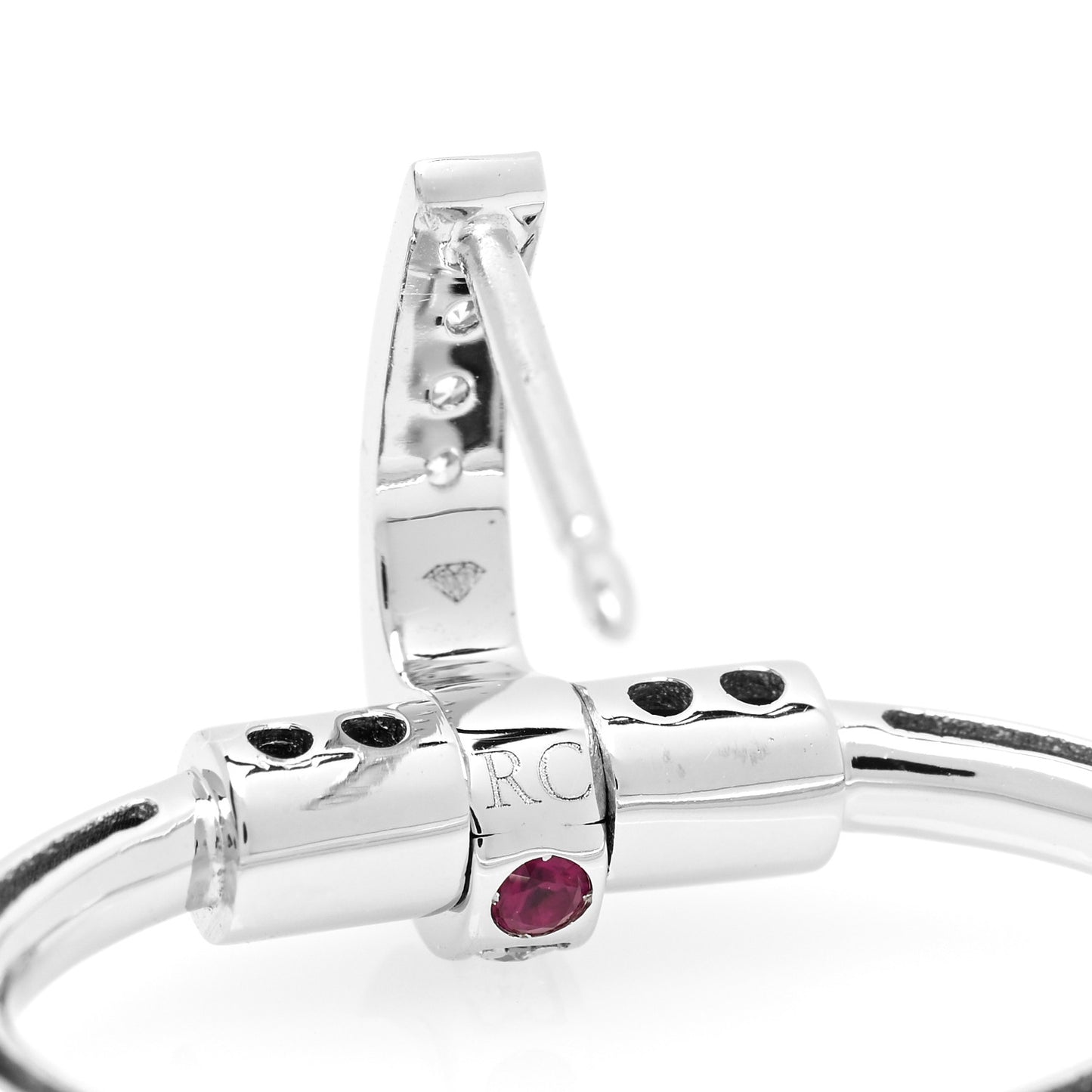 18K White Gold Diamond Classica Parisienne Oval Drop Earrings