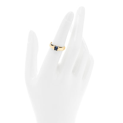 Tiffany 18K Yellow Gold Blue Sapphire Baguette Ring 54 6.75 2 of 4
