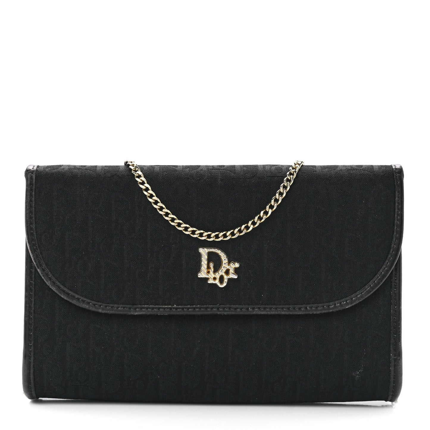 Monogram Chain Flap Black