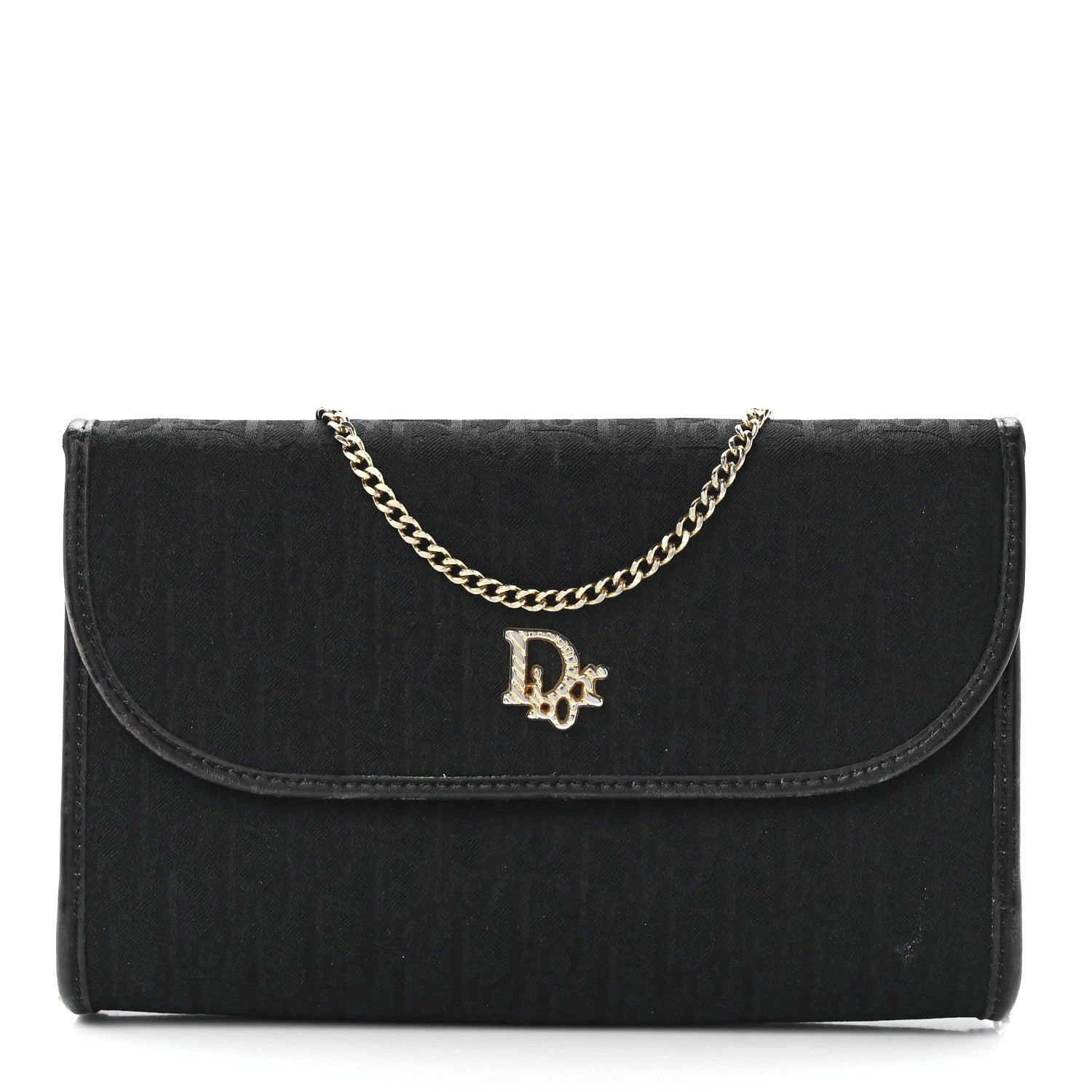 Christian Dior Monogram Chain Flap Black 1 of 9