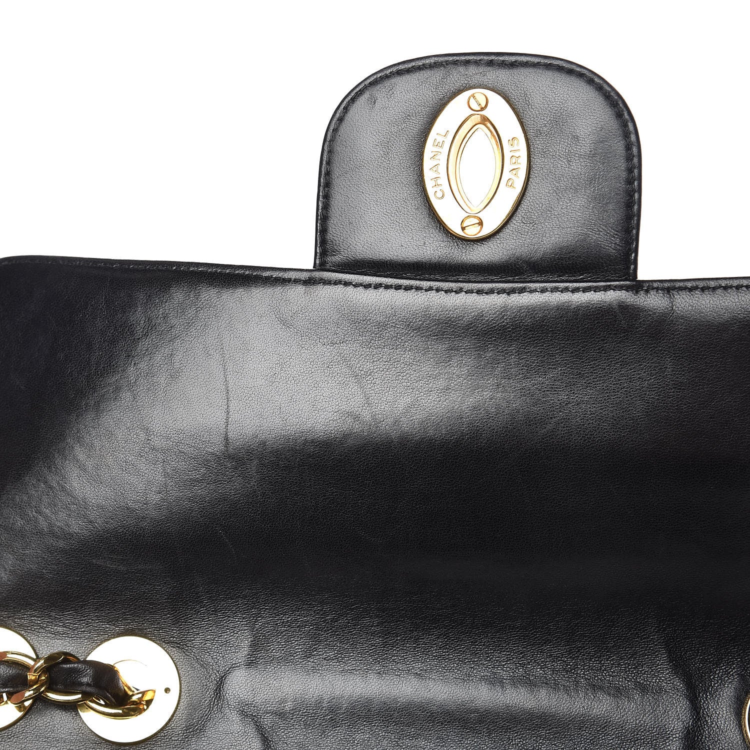 Chanel Lambskin Quilted Jumbo Single Flap Black 13 of 16
