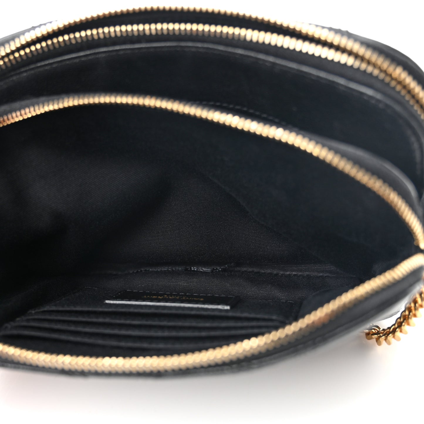 Grained Lambskin Quilted Mini Becky Double Zip Bag Black