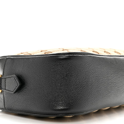 Gucci Monogram Matelasse Diagonal Small GG Marmont Chain Shoulder Bag Beige Black 9 of 10