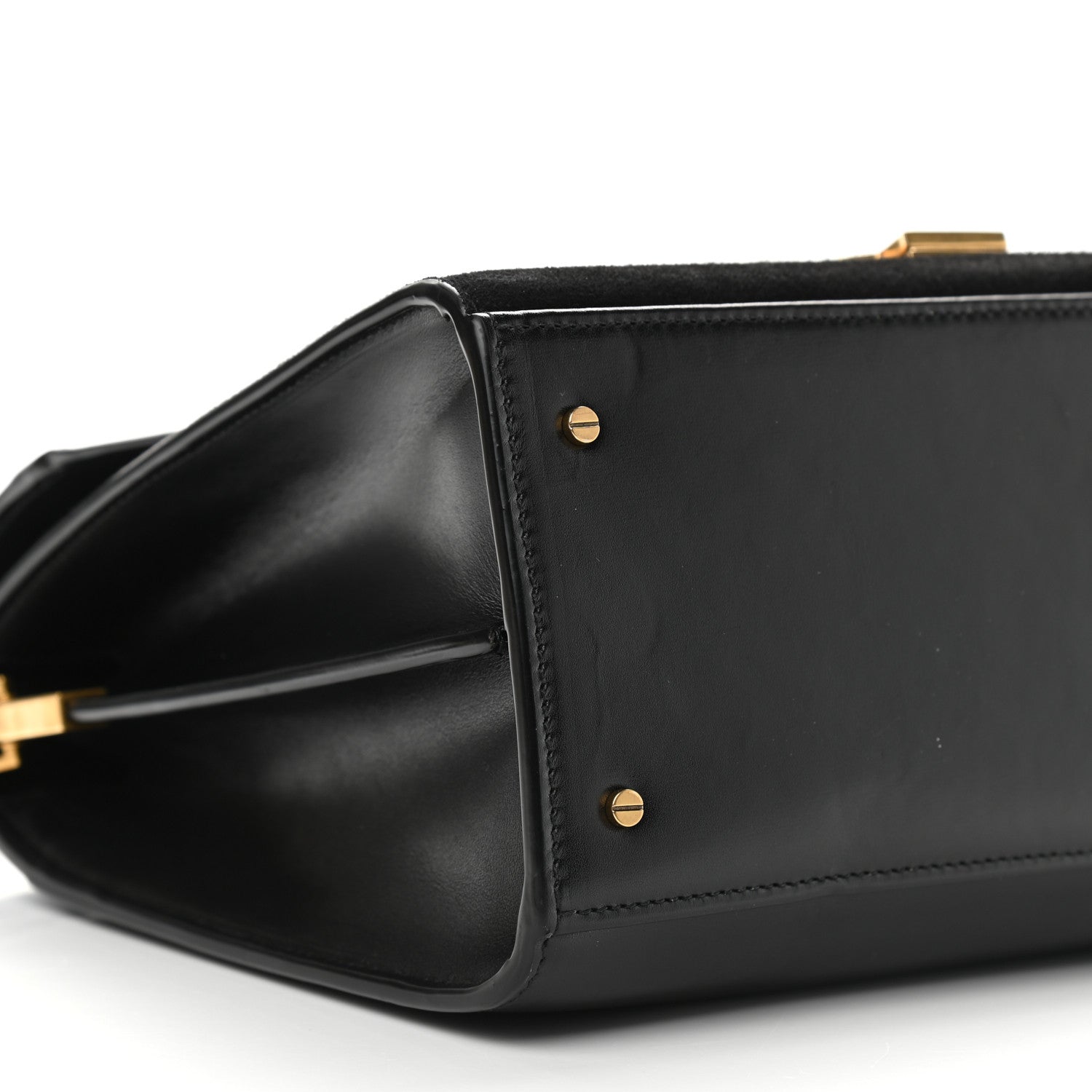 Saint Laurent Kid Scamosciato Smooth Calfskin Medium Classic Monogram Cassandra Top Handle Black Rouge Legion 9 of 11