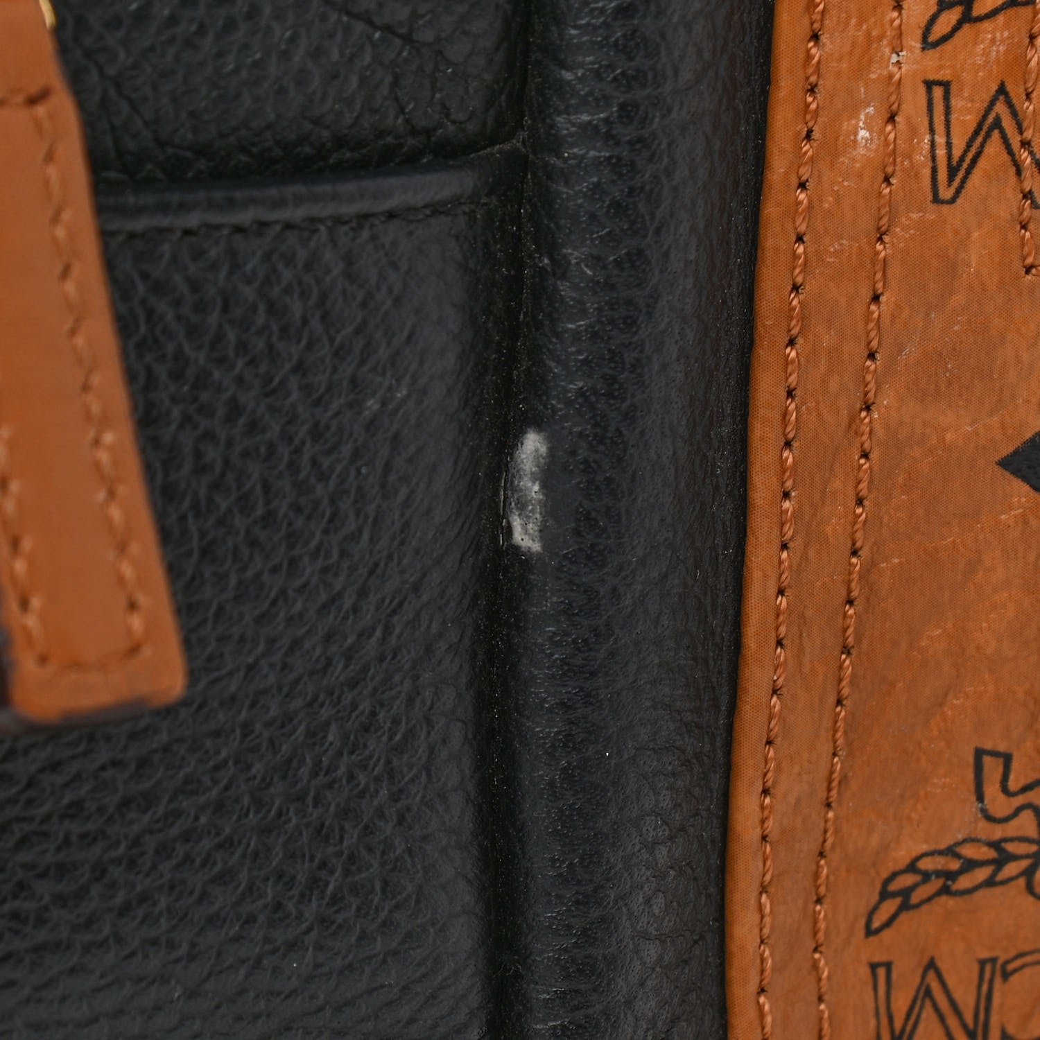 MCM Visetos Calfskin Medium Geonautic Backpack Black Cognac 12 of 13