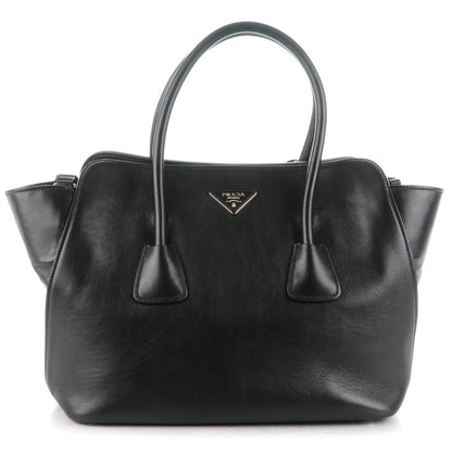 Prada Soft Calfskin Large Studded East West Tote Nero Black 1 of 9