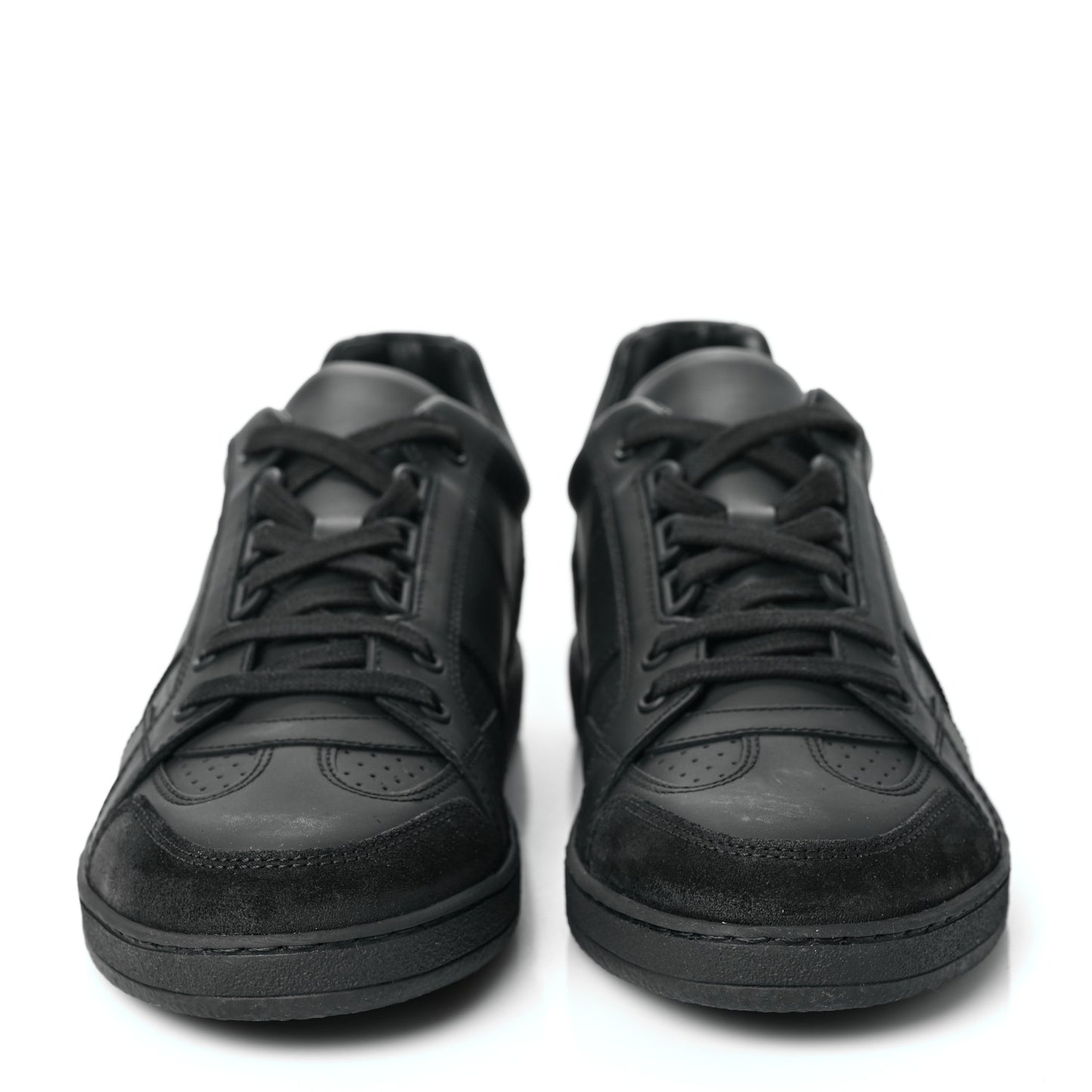 Calfskin Suede Logo Sneakers 38.5 Black
