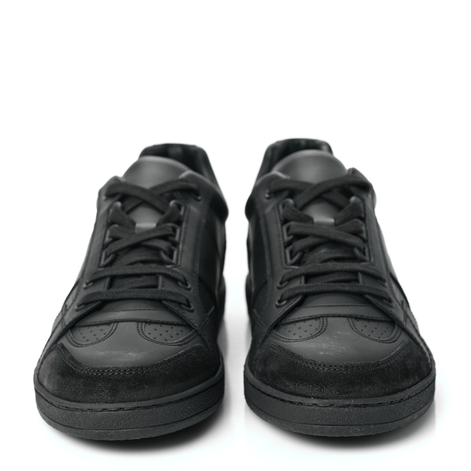 Christian Dior Calfskin Suede Logo Sneakers 38.5 Black 2 of 7