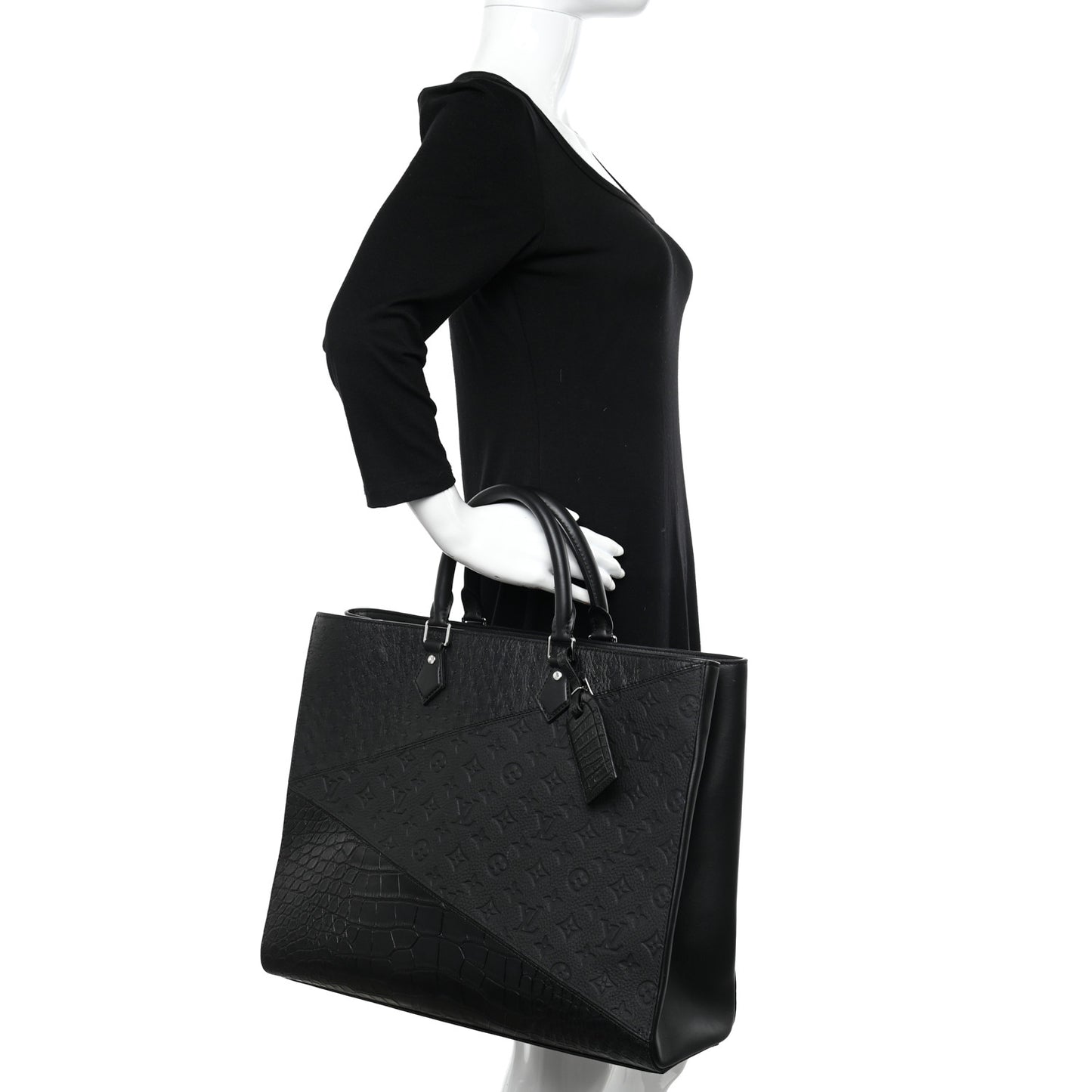 Ostrich Crocodile Empreinte Monogram Grand Sac