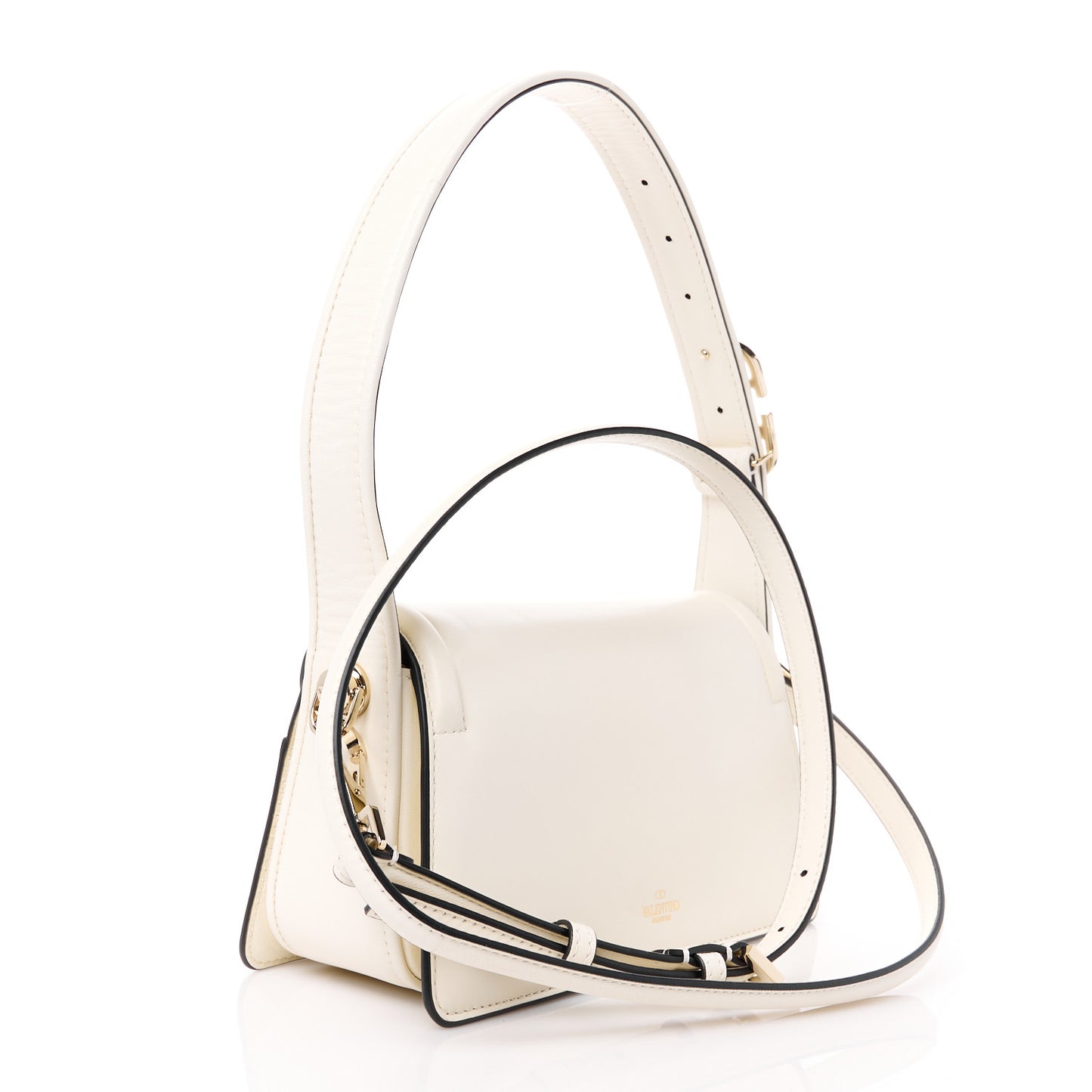 Vitello Sculpture Shoulder Bag Ivory
