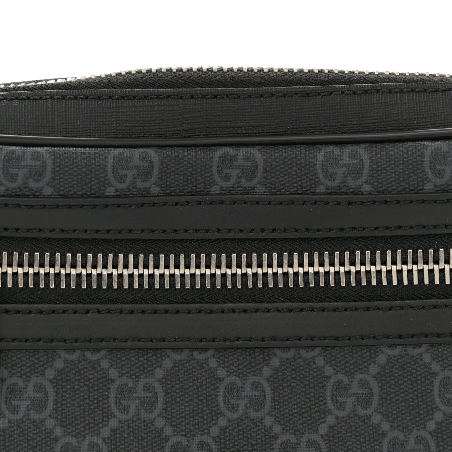 Soft GG Supreme Monogram Web Belt Bag Black Grey