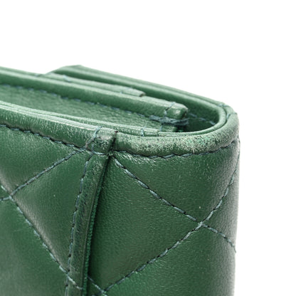 Chanel Lambskin Quilted Flap Card Holder Wallet Green 11 of 11