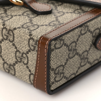Gucci GG Supreme Monogram Mini Horsebit 1955 Shoulder Bag Beige Brown Sugar 9 of 10