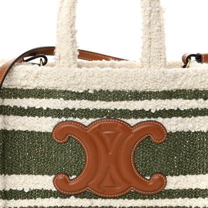 Celine Stripe Triomphe Small Cabas Thais Khaki Tan 8 of 12
