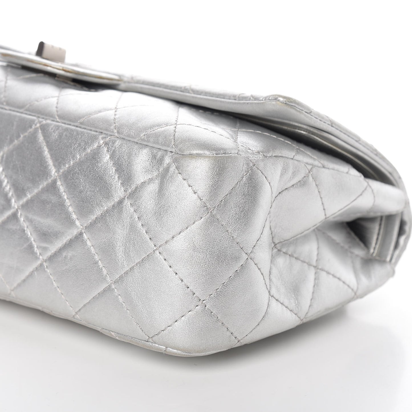 Metallic Lambskin Quilted 2.55 Reissue 227 Flap Silver