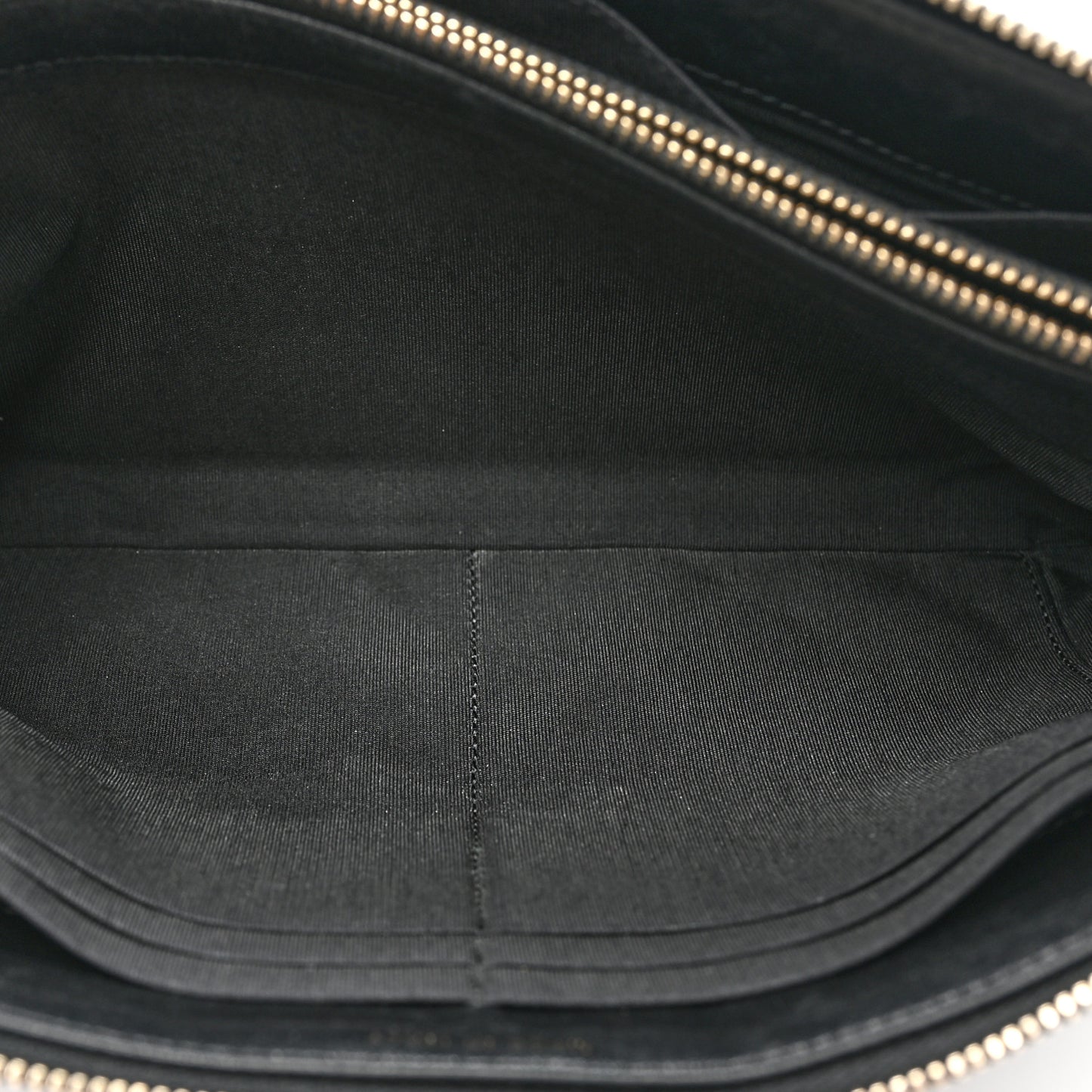 Lambskin Quilted Small Boy Zipped Pouch Black