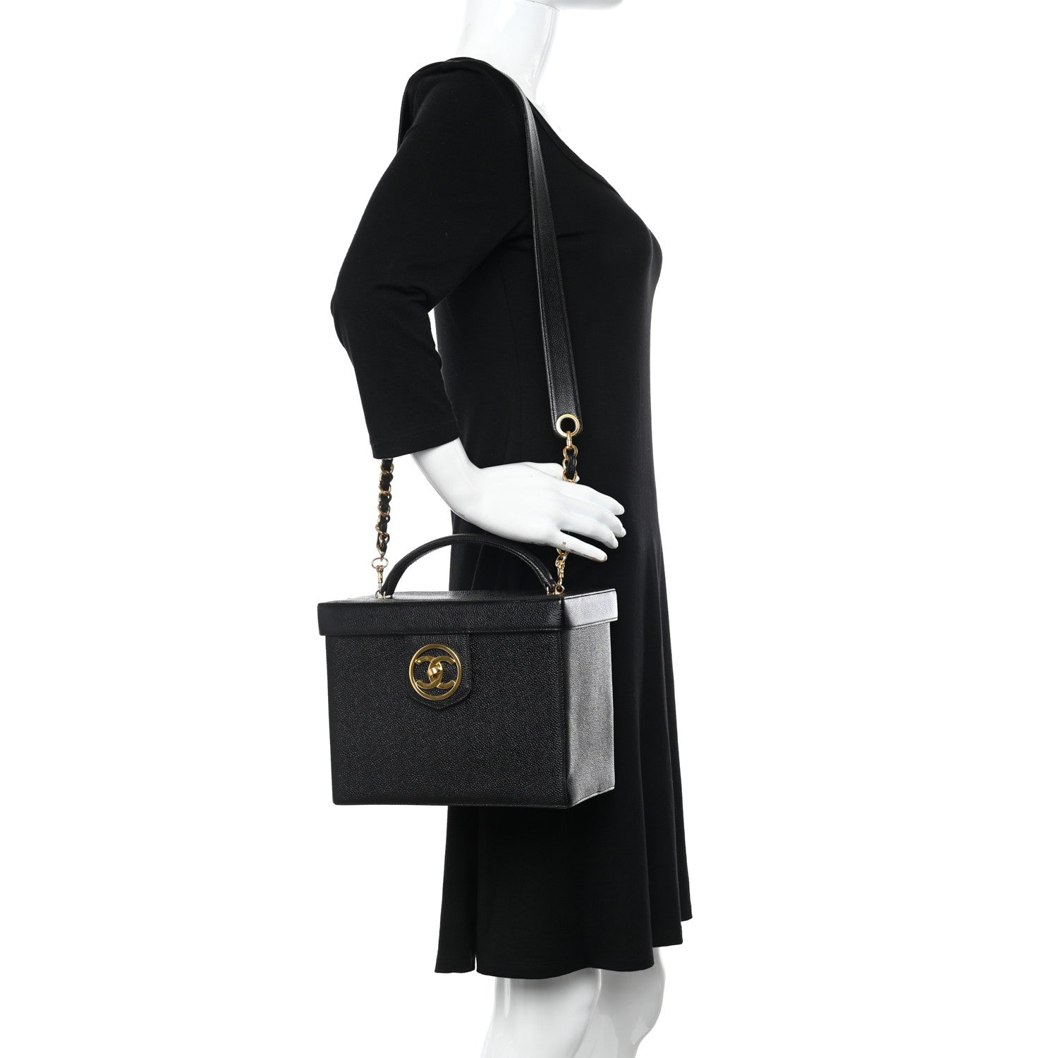 Chanel Caviar Vanity Train Case Black 2 of 14