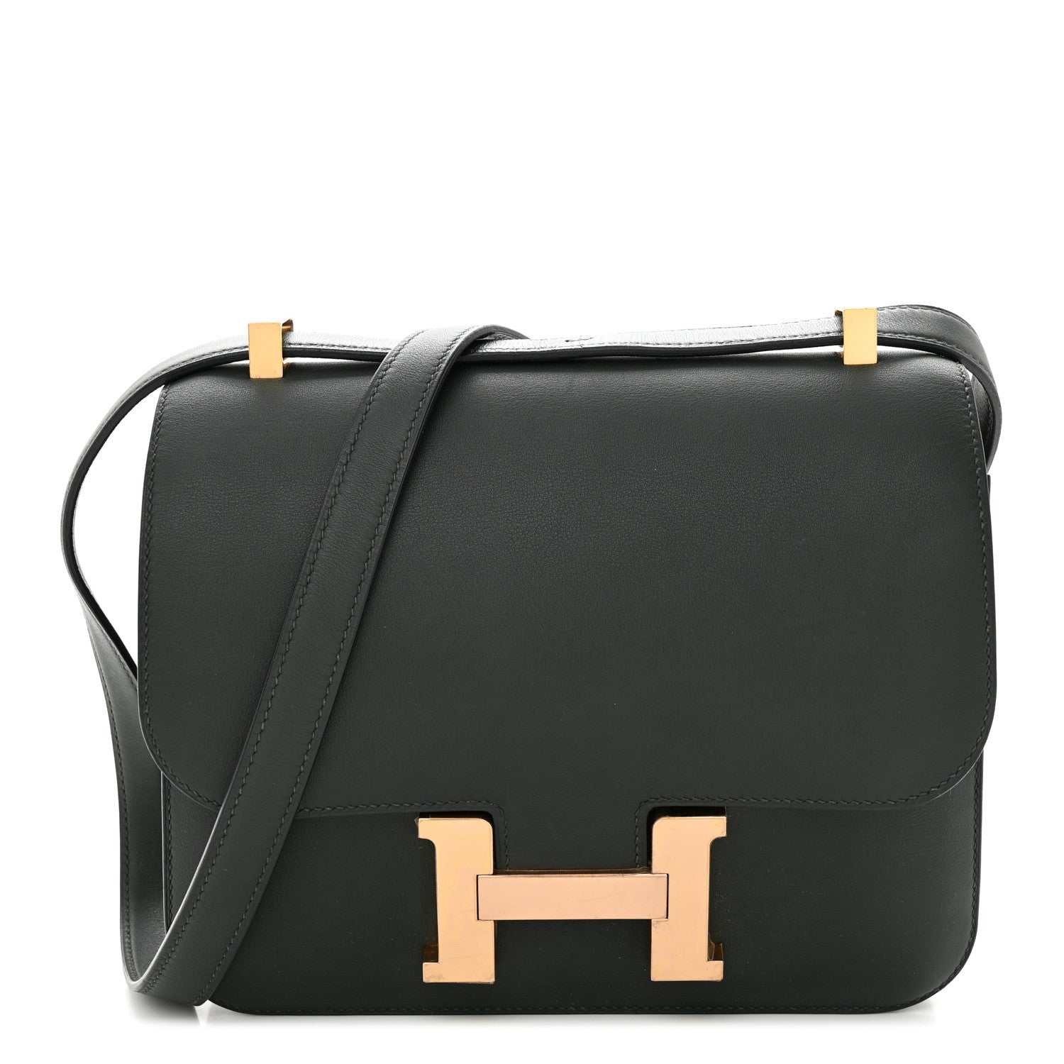 Hermes Swift Horseshoe Constance 24 Vert Anglais Gris Perle 1 of 11