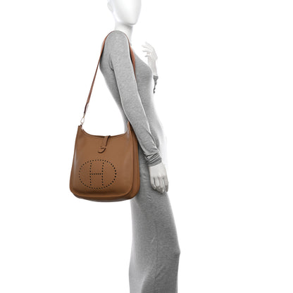 Hermes Taurillon Clemence Evelyne II GM Tabac Camel 2 of 11