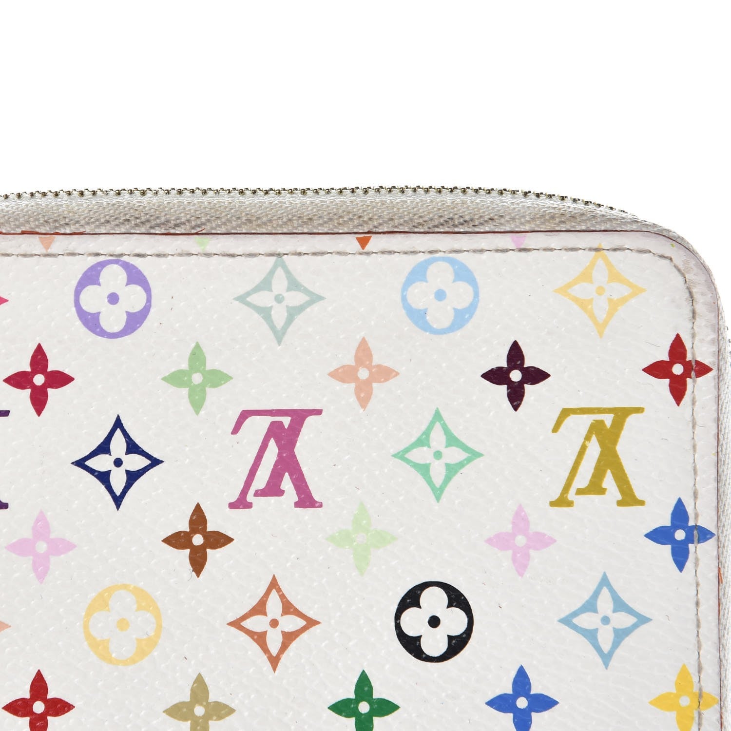 Louis Vuitton Monogram Multicolor Zippy Coin Purse Wallet White Litchi 9 of 9