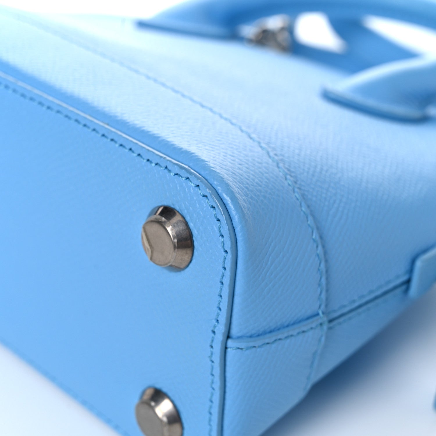 Balenciaga Signature Grained Calfskin Logo XXS Ville Top Handle Bag Baby Blue Black 10 of 20