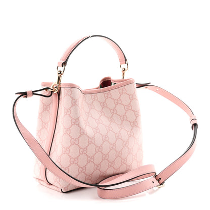 Gucci GG Supreme Monogram Emblem Mini Bucket Bag Pink 2 of 8