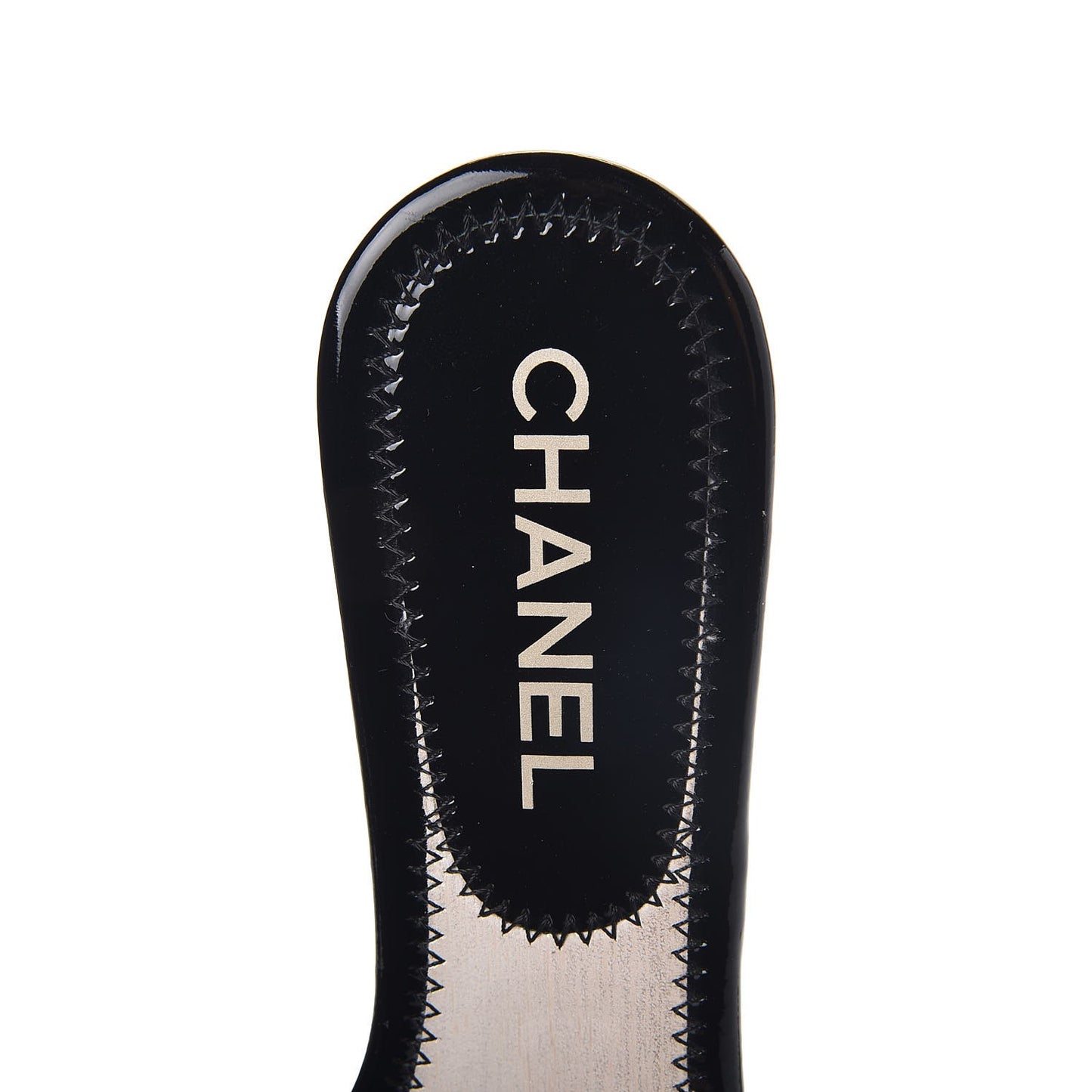 Patent Calfskin CC Slip On Mules 37.5 Black