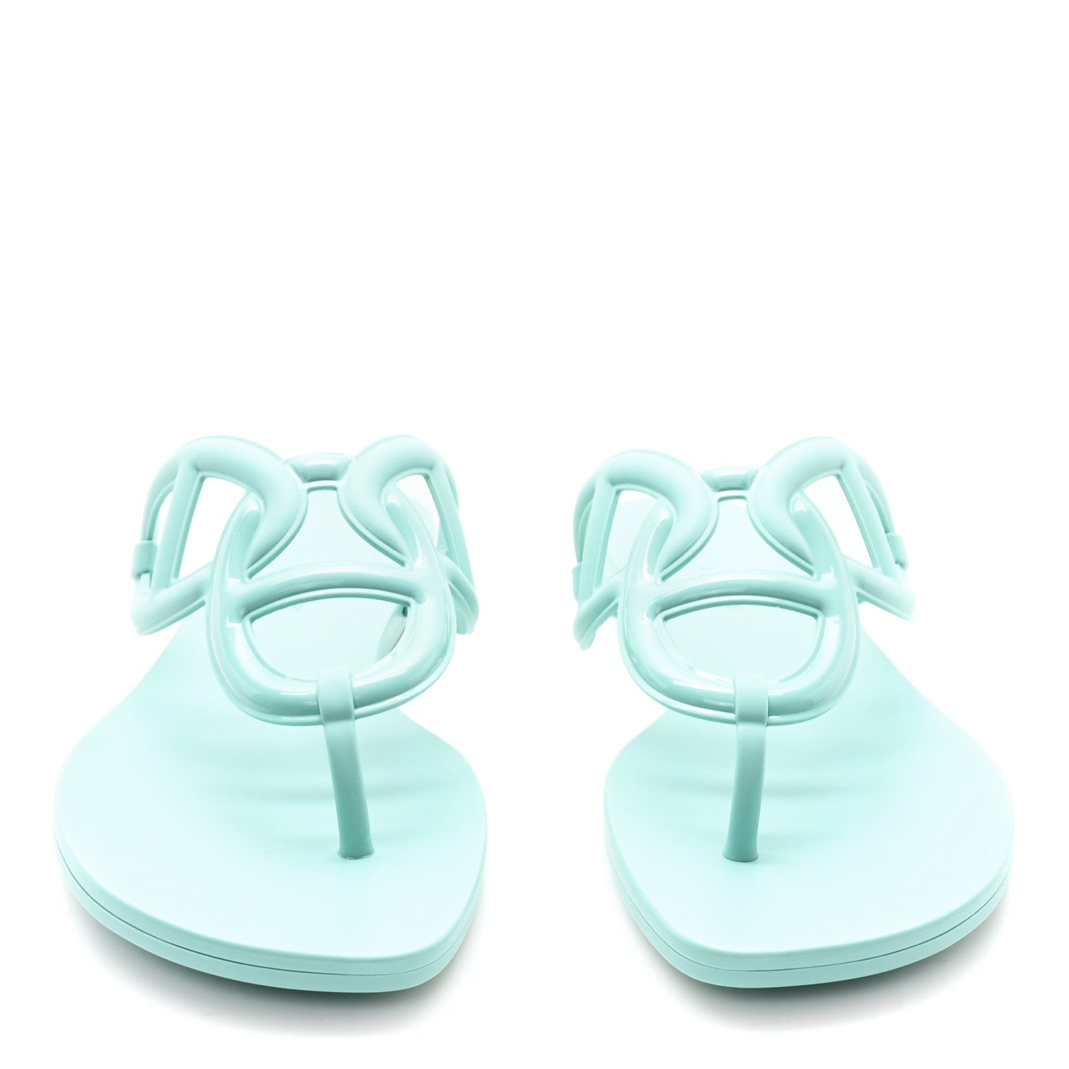 Hermes Rubber Womens Egerie Sandals 41 Vert Embrun 3 of 10