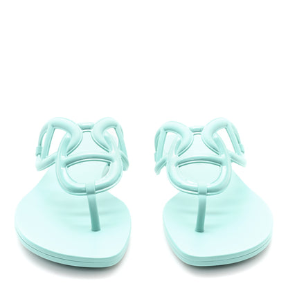 Hermes Rubber Womens Egerie Sandals 41 Vert Embrun 3 of 10