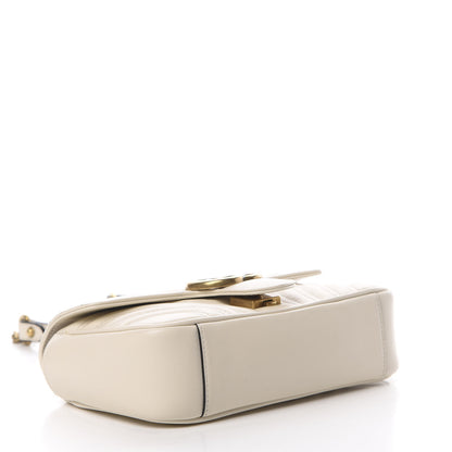Gucci Calfskin Matelasse Mini GG Marmont Shoulder Bag White 4 of 10