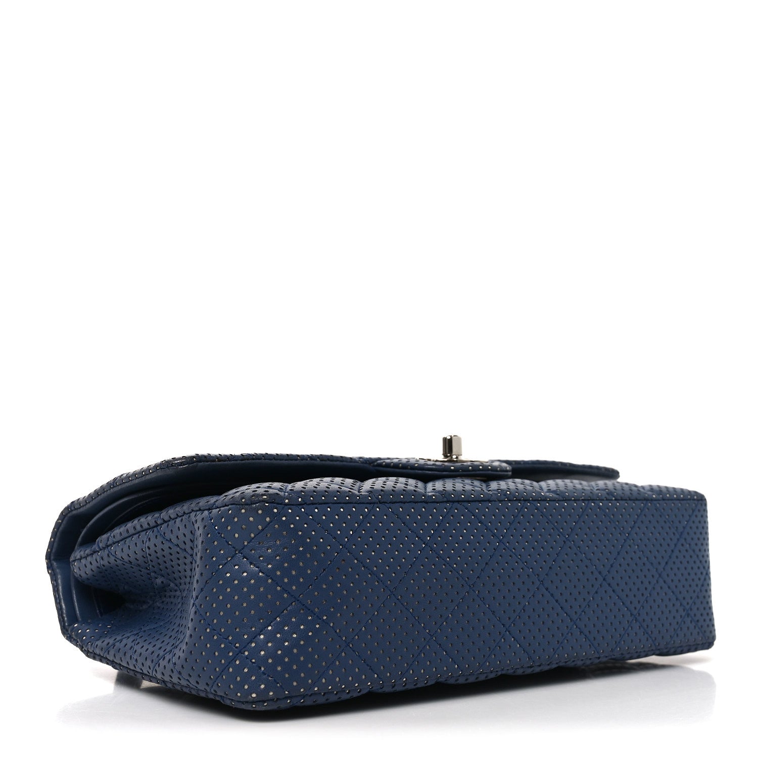 Chanel Lambskin Perforated Medium Double Flap Blue 3 of 9