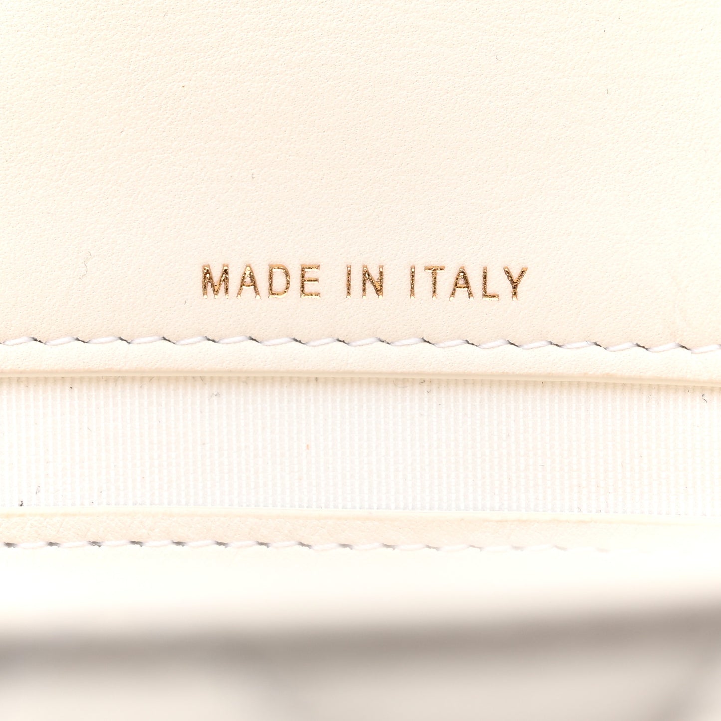 Calfskin Quilted Logo Flap Case White