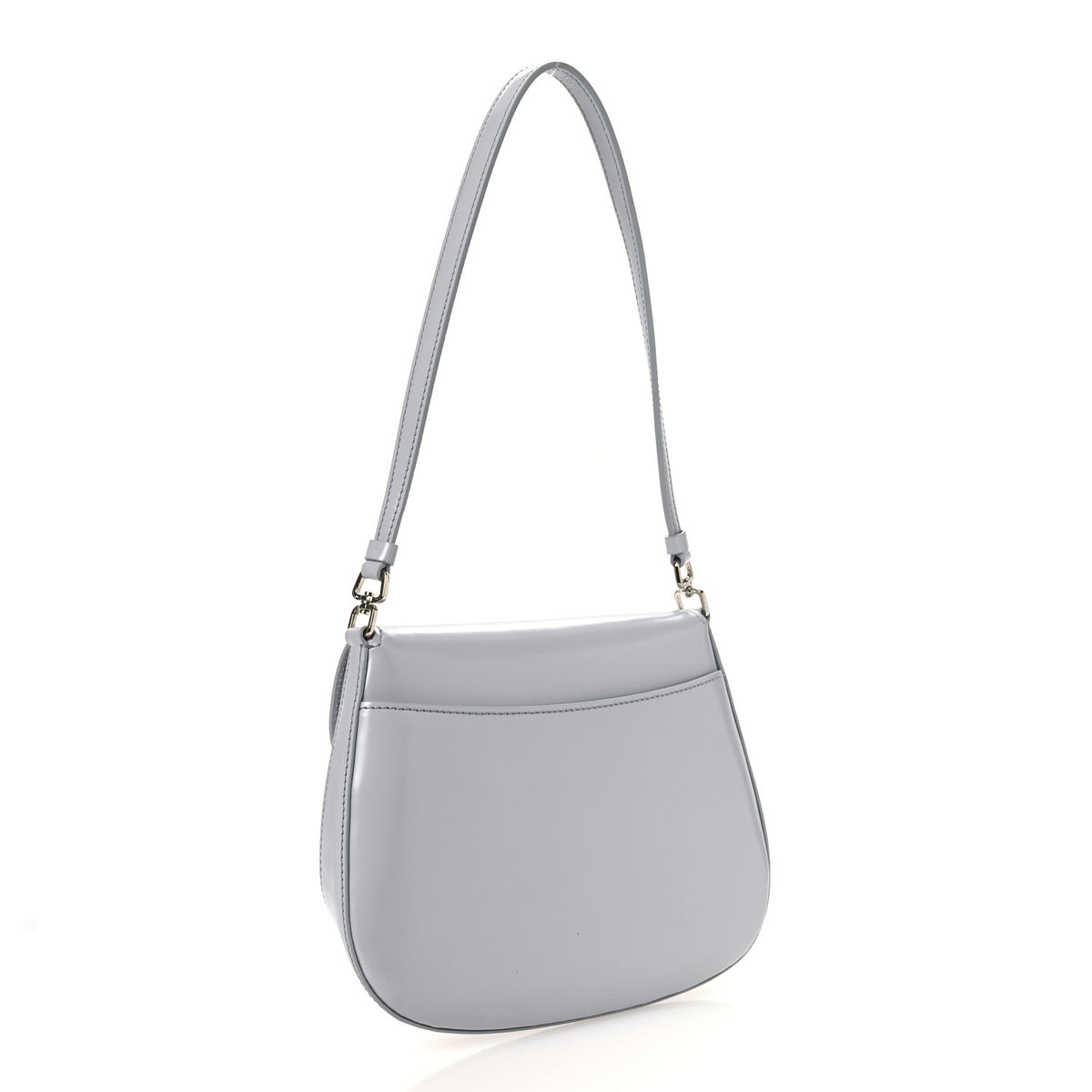 Prada Spazzolato Cleo Flap Shoulder Bag Fiordaliso 3 of 10