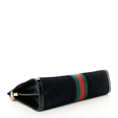 Gucci Suede Patent GG Web Medium Ophidia Chain Shoulder Bag Black 4 of 11