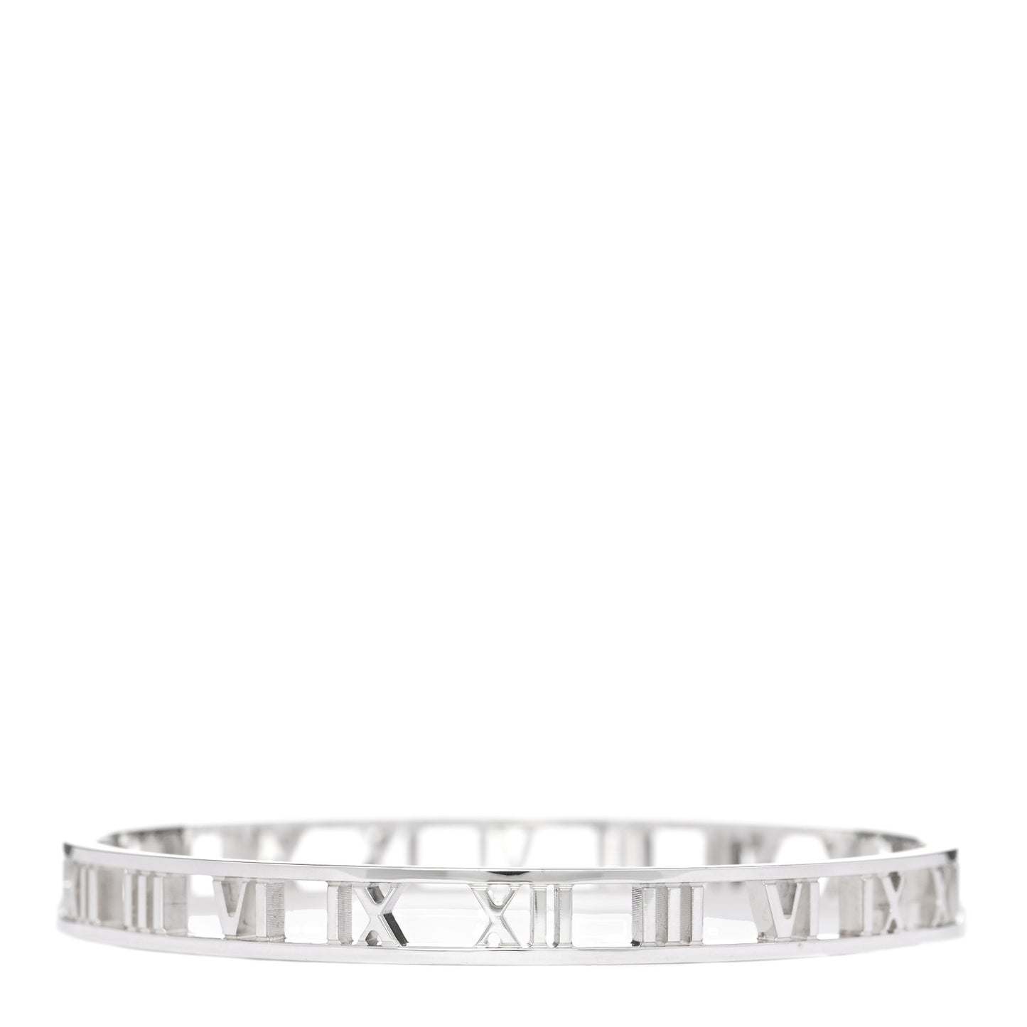 Sterling Silver Narrow Atlas Open Bangle Bracelet