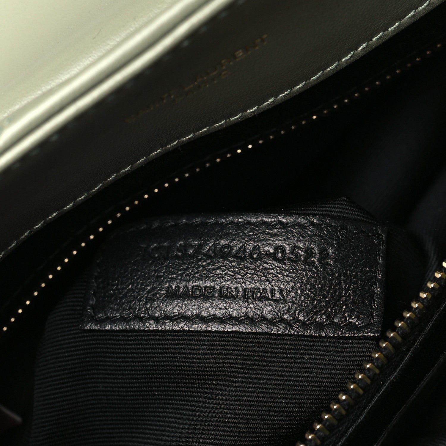 Saint Laurent Calfskin Y Quilted Monogram Medium Loulou Chain Satchel Light Sage 7 of 9