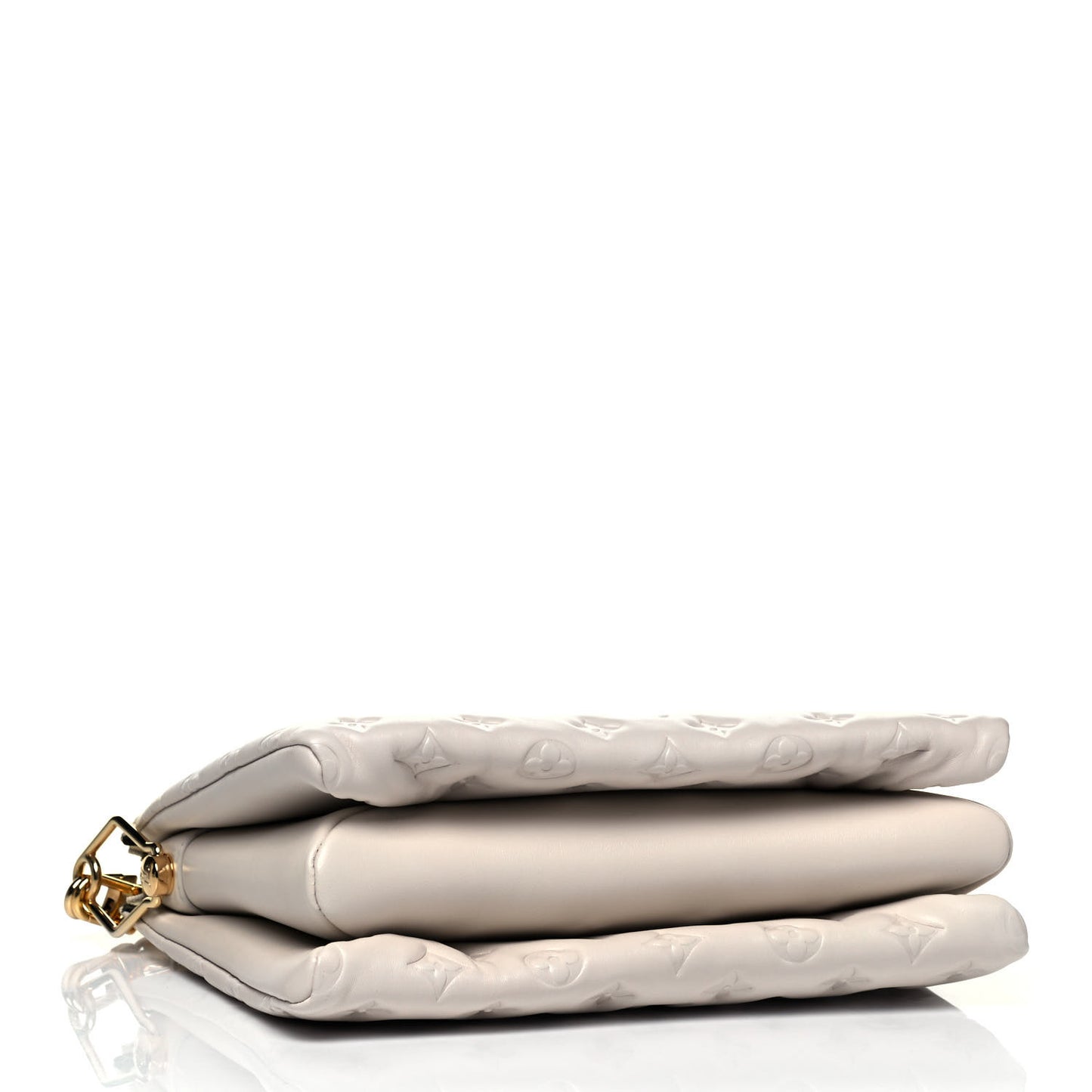Lambskin Embossed Monogram Coussin PM Cream