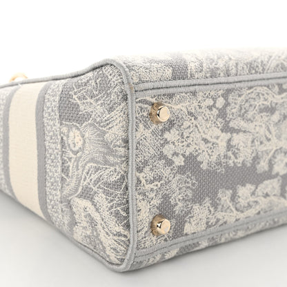 Christian Dior Canvas Toile De Jouy Reverse Embroidered Medium Lady D-Lite Gray 8 of 9