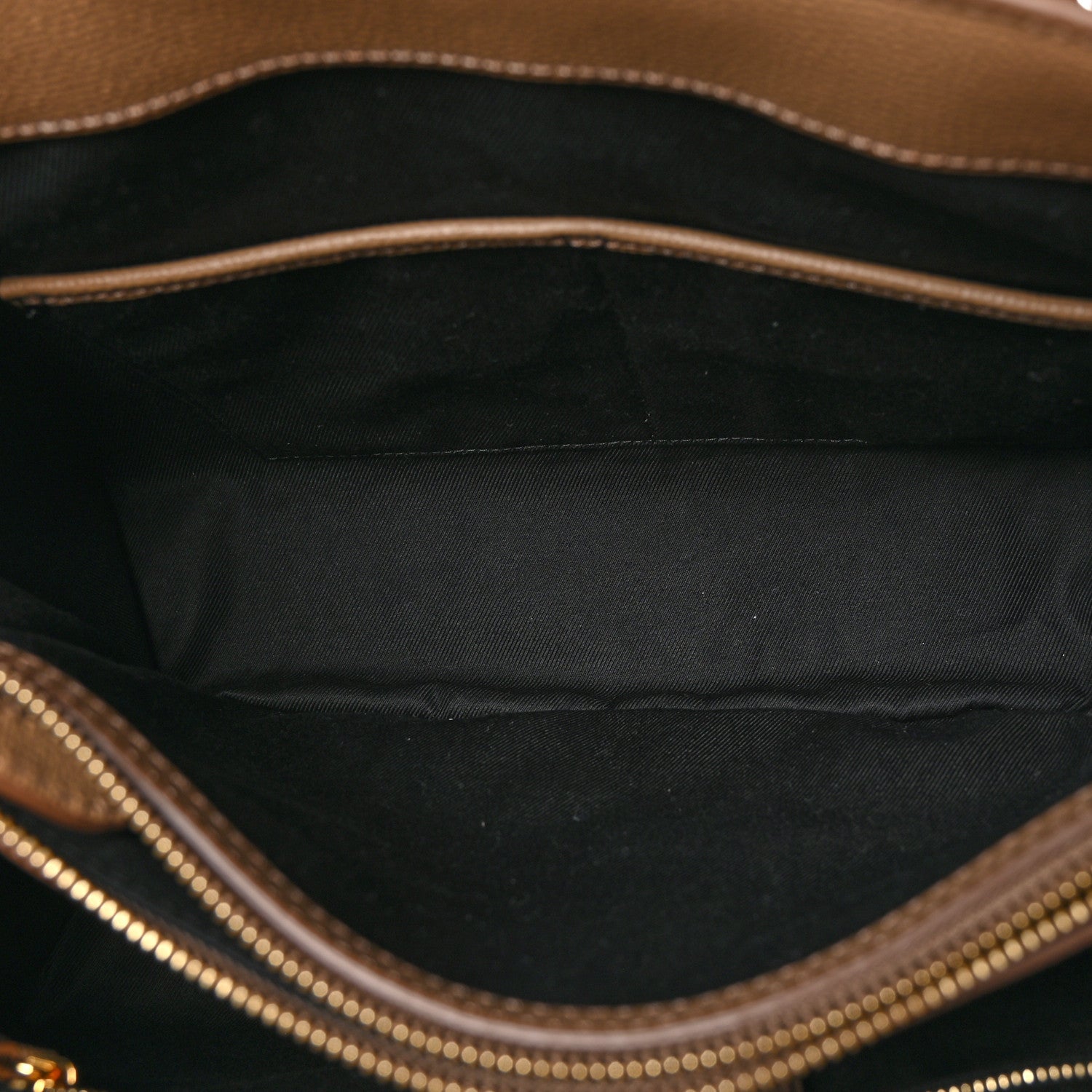 Burberry Grainy Calfskin House Check Medium Banner Tote Camel 5 of 8