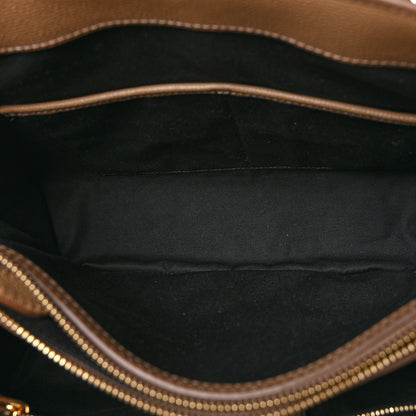 Burberry Grainy Calfskin House Check Medium Banner Tote Camel 5 of 8