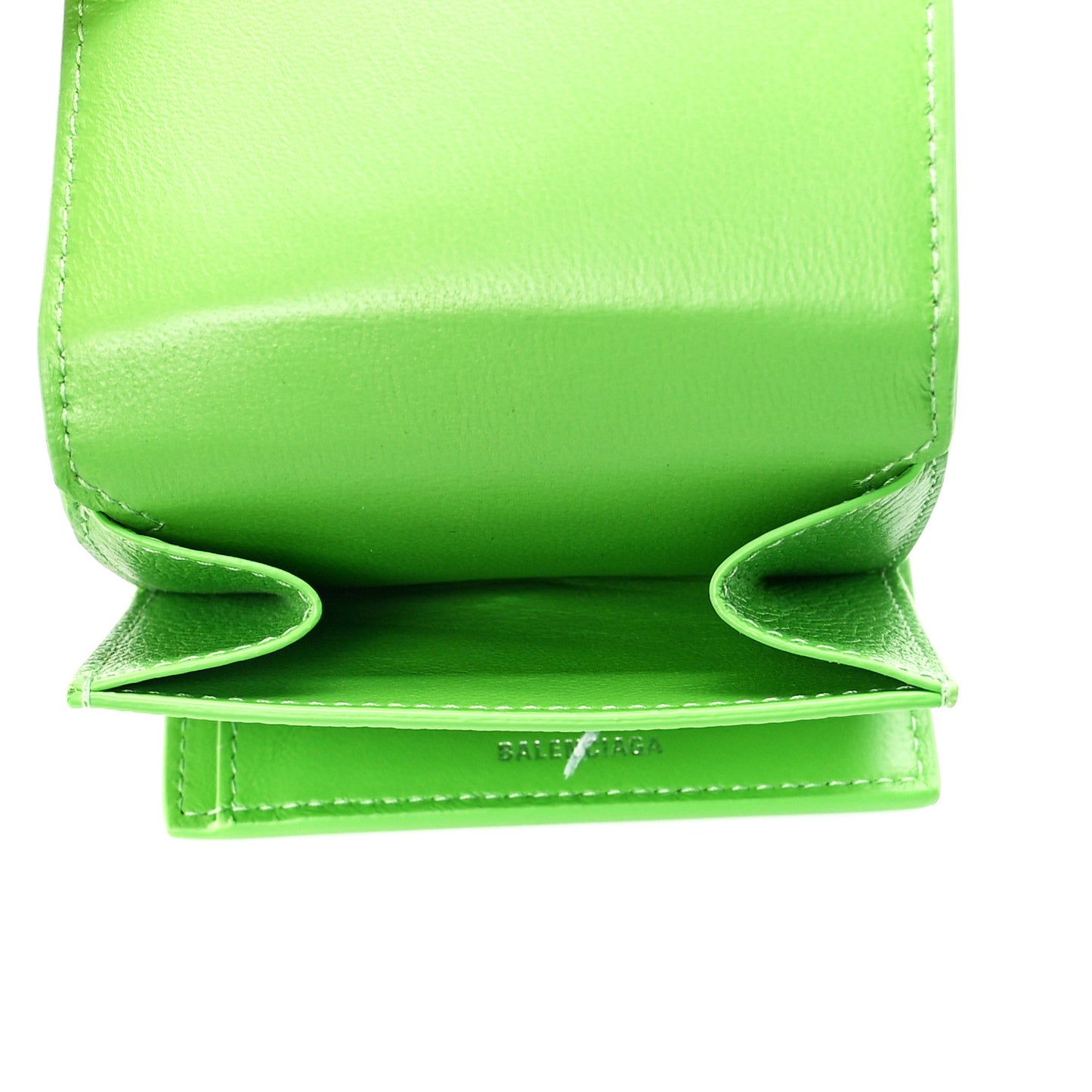 Calfskin Logo Everyday Mini Wallet Green Pink