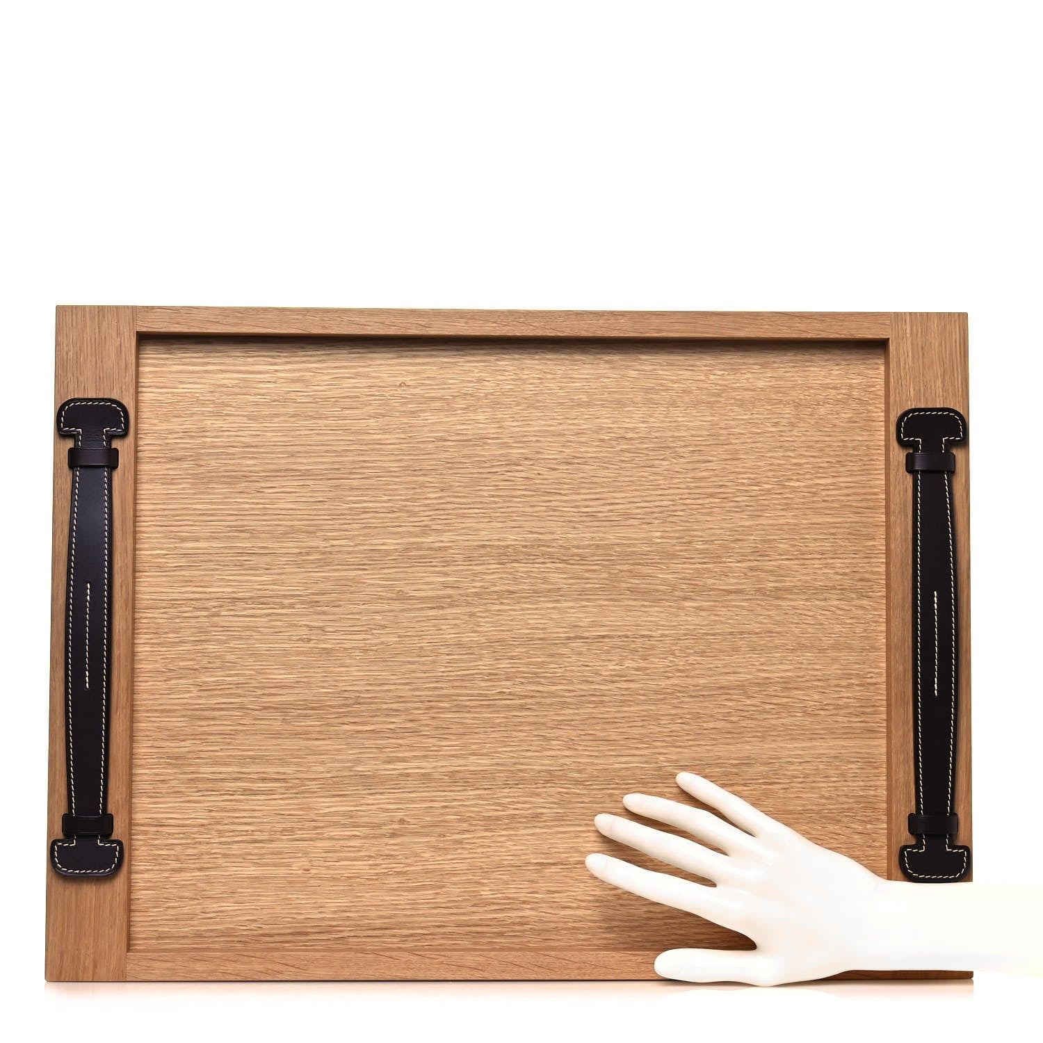 Hermes Natural Oak Wood Hunter Cowhide Medium Etriviere Tray Natural Ebene 2 of 7