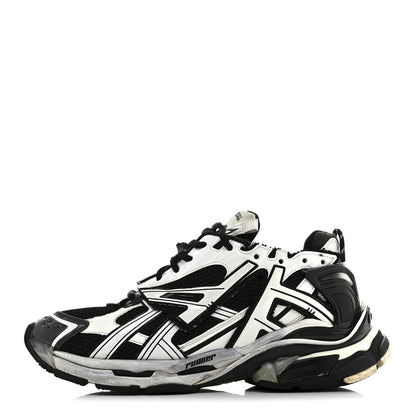 Balenciaga Mesh Rubber Bi-Color Mens Runner Sneakers 44 White Black 1 of 8