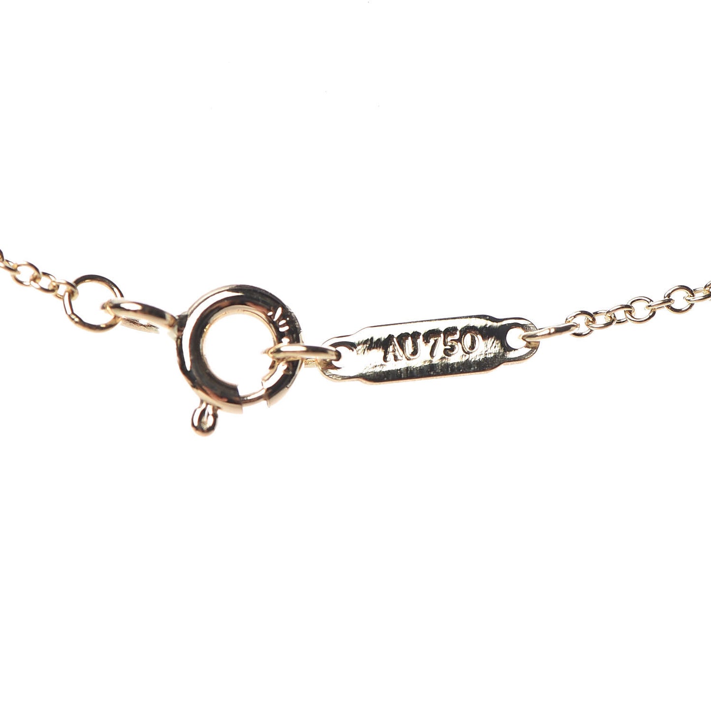 18K Yellow Gold Modern Keys Open Round Key Pendant Necklace