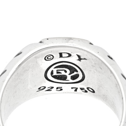 David Yurman Sterling Silver 18K Yellow Gold Hexagon Modern Chevron Ring 60 9 4 of 4