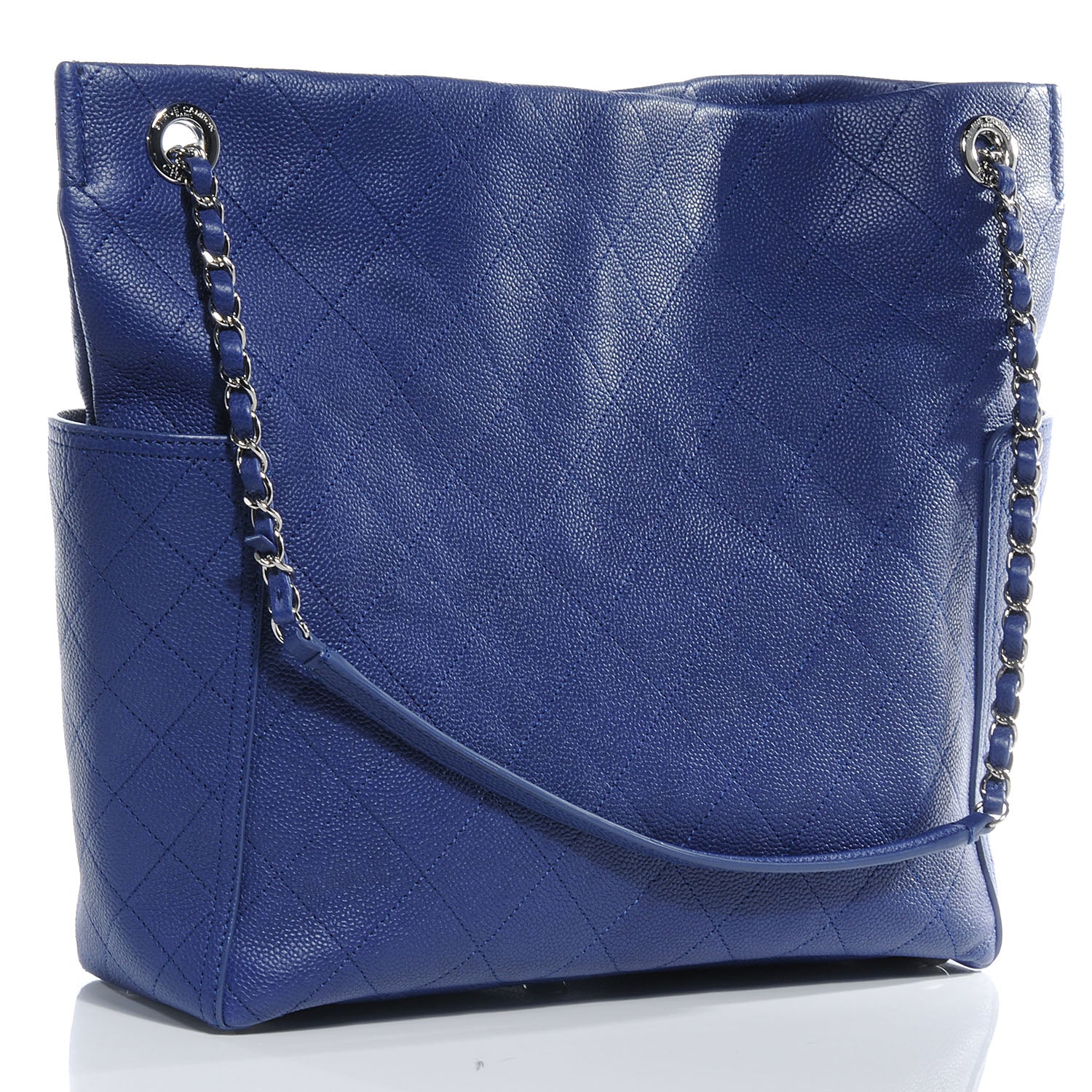 Chanel Caviar Quilted CC Pocket Hobo Dark Blue 3 of 9
