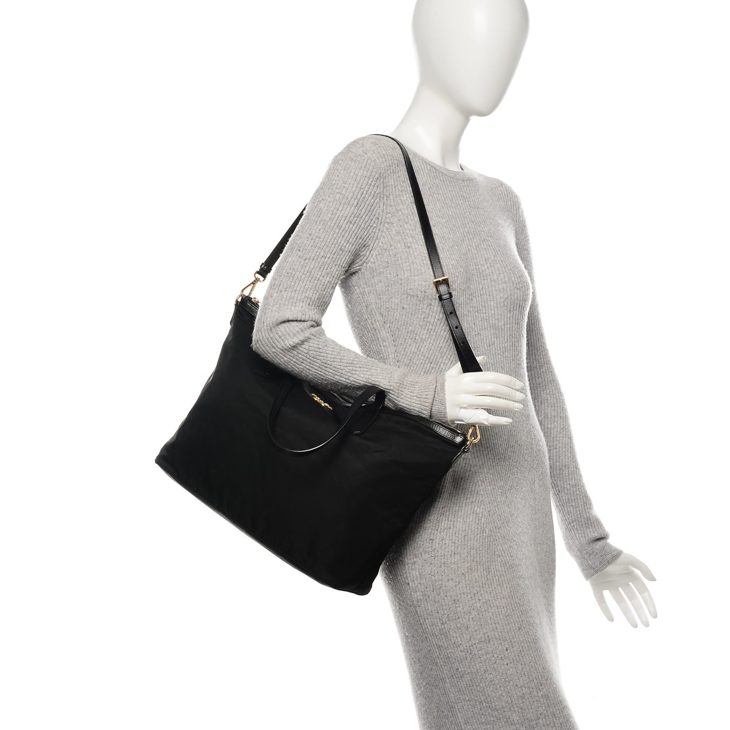 Tessuto Nylon Saffiano Tote Nero Black