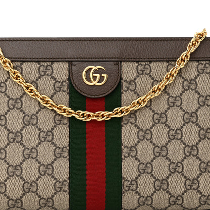 Gucci GG Supreme Monogram Web Small Ophidia Chain Shoulder Bag Brown 8 of 14