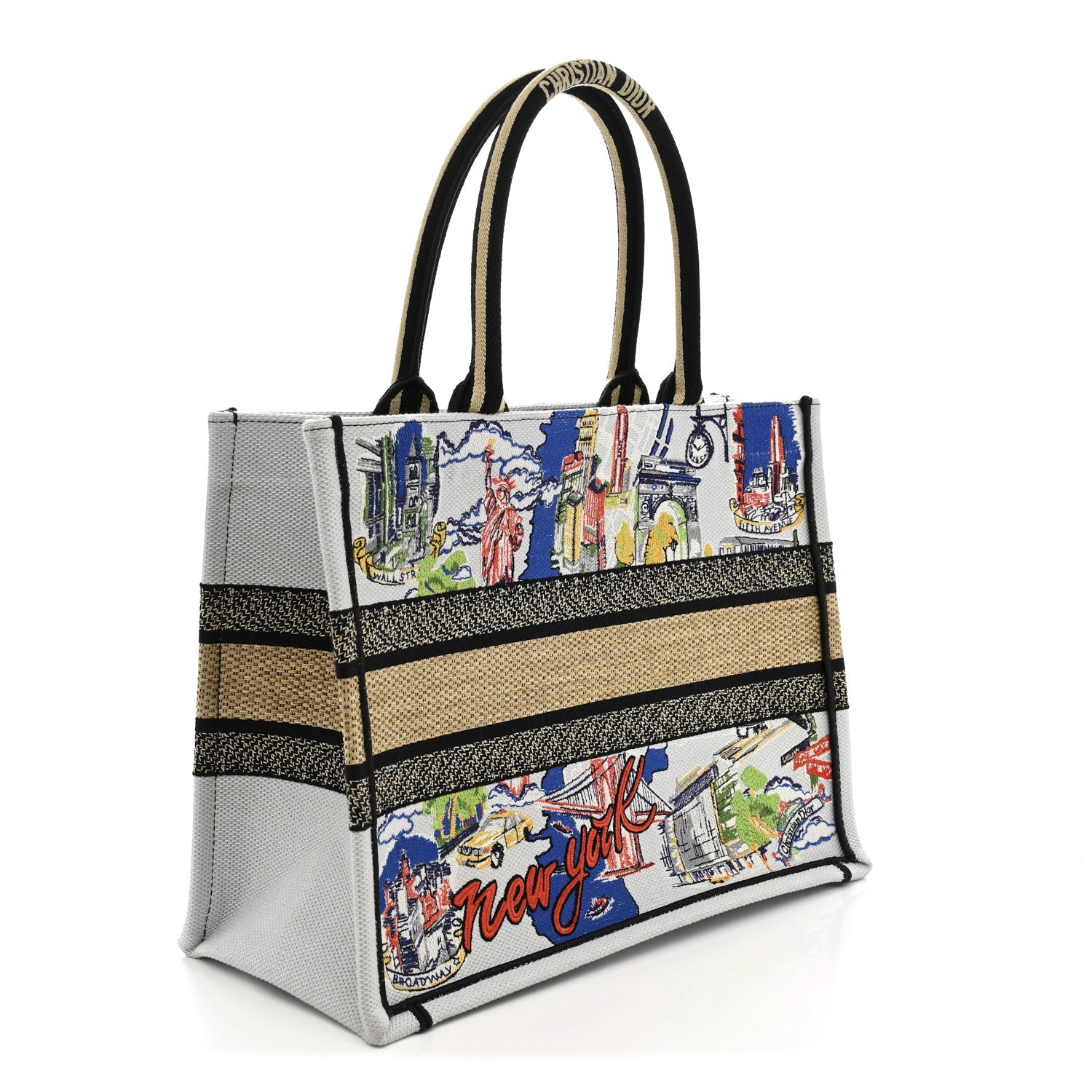 Christian Dior ショルダーバッグ Christian Dior Canvas Embroidered Medium New York Book Tote